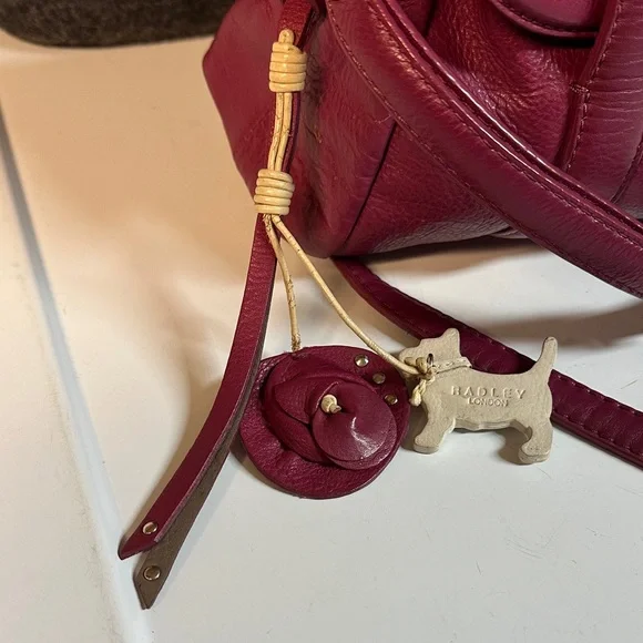 Radley London leather satchel bag vibrant magenta - Picture 3 of 17